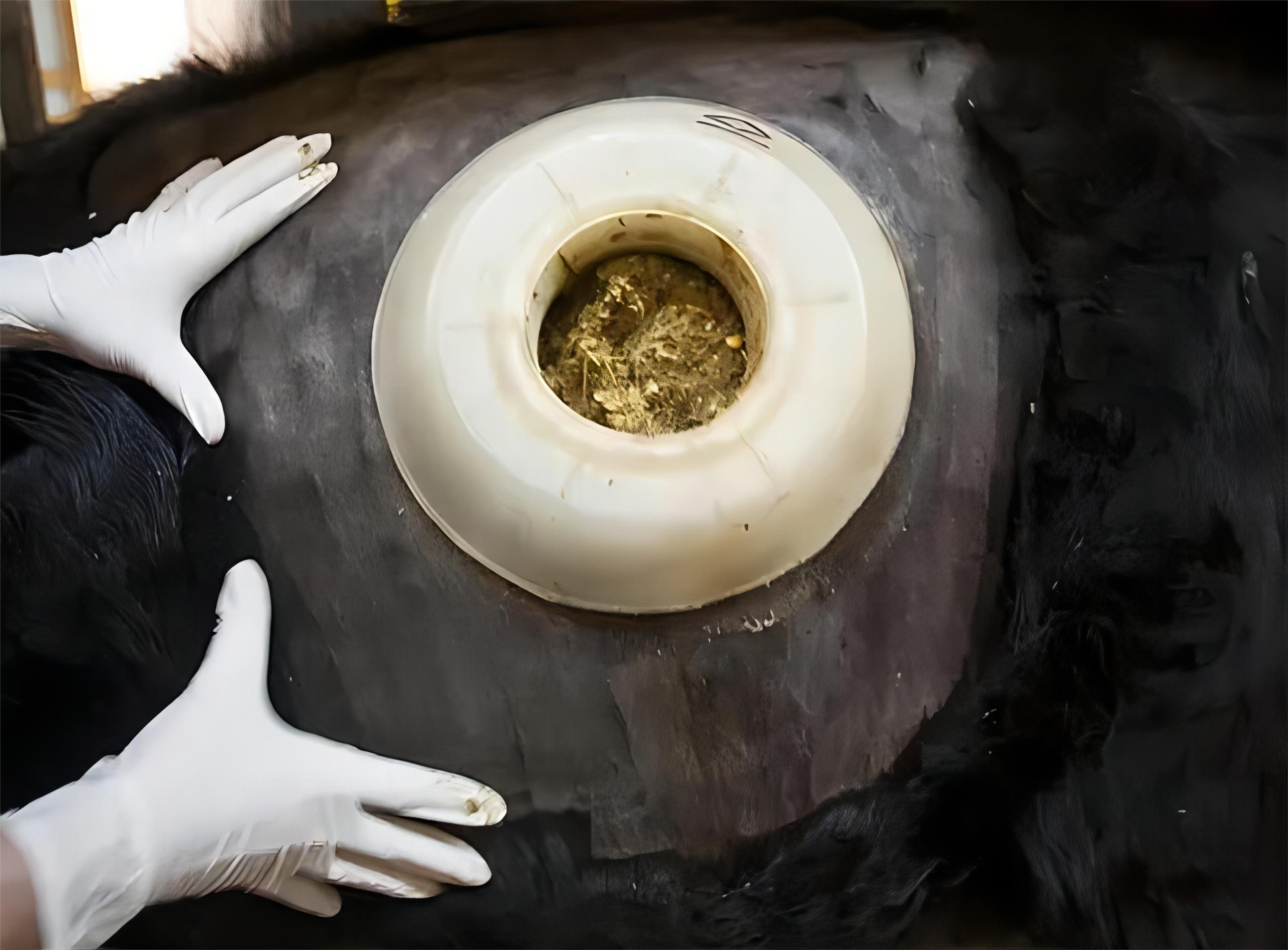 美国养牛开洞视频,国外养牛牛胃上开大洞