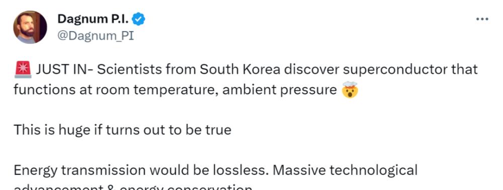 韩国科学家首次发现室温超导体,1987年诺贝尔物理学奖高温超导体