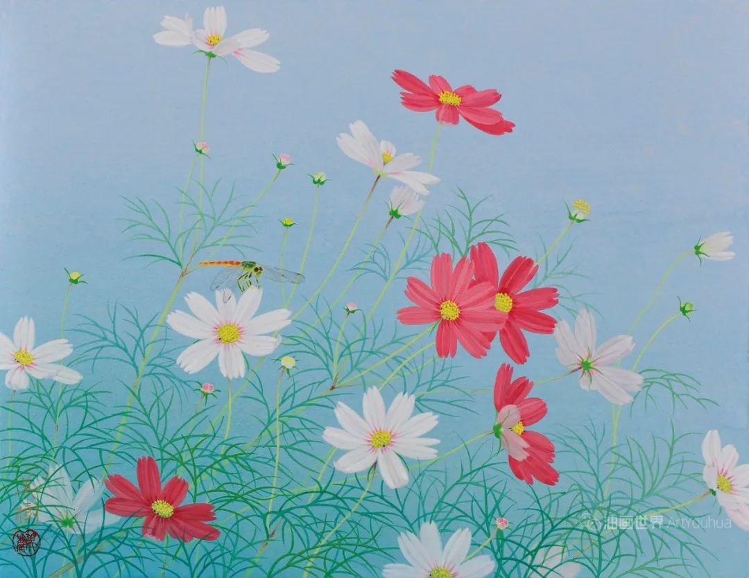 野地美树子手绘油画,日本画家奈良美智作品图