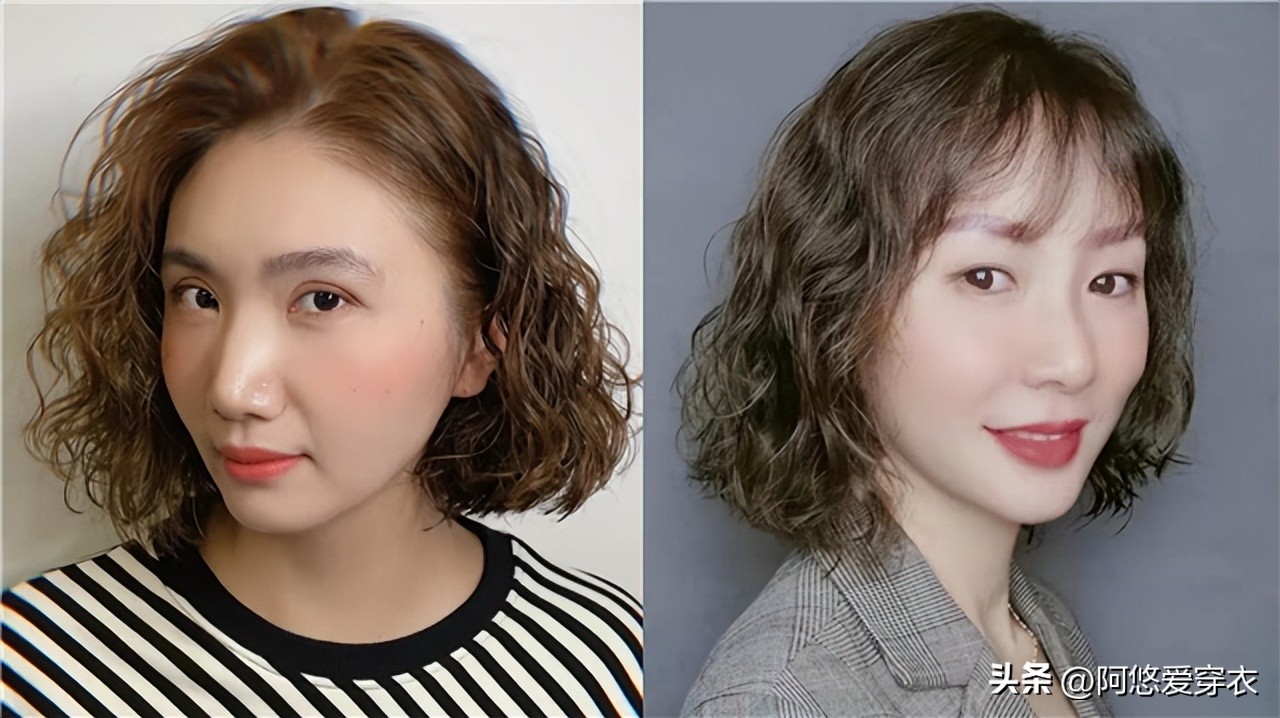 40岁烫短头发怎么烫好看,减龄头发过肩烫