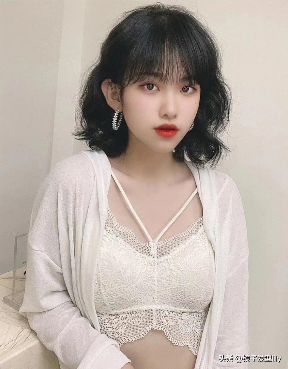 鞠婧祎公主切挑染造型,公主切挂耳染发加挑染