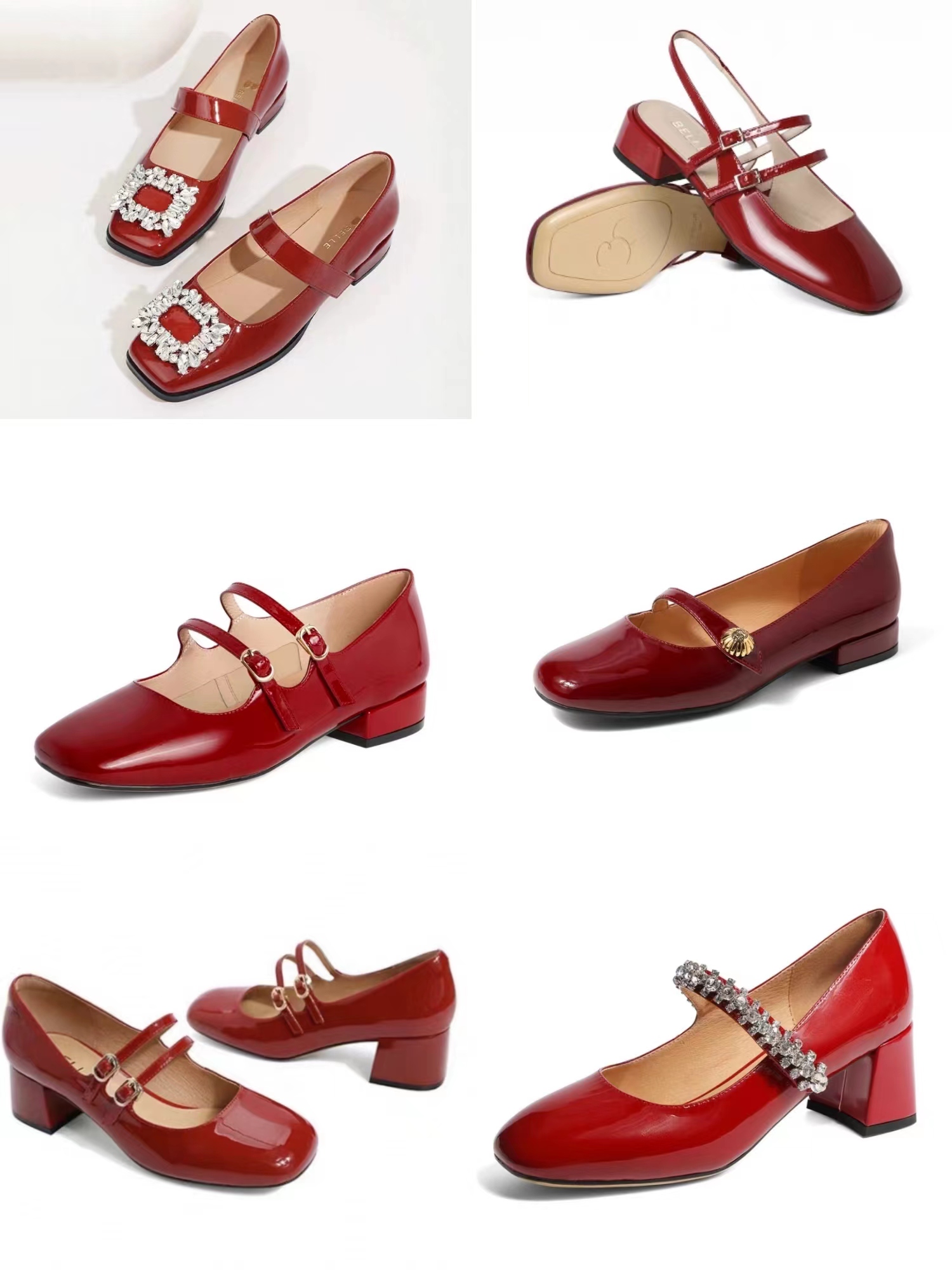 法式撞色玛丽珍鞋日常穿搭,红色玛丽珍鞋怎么搭配更高级