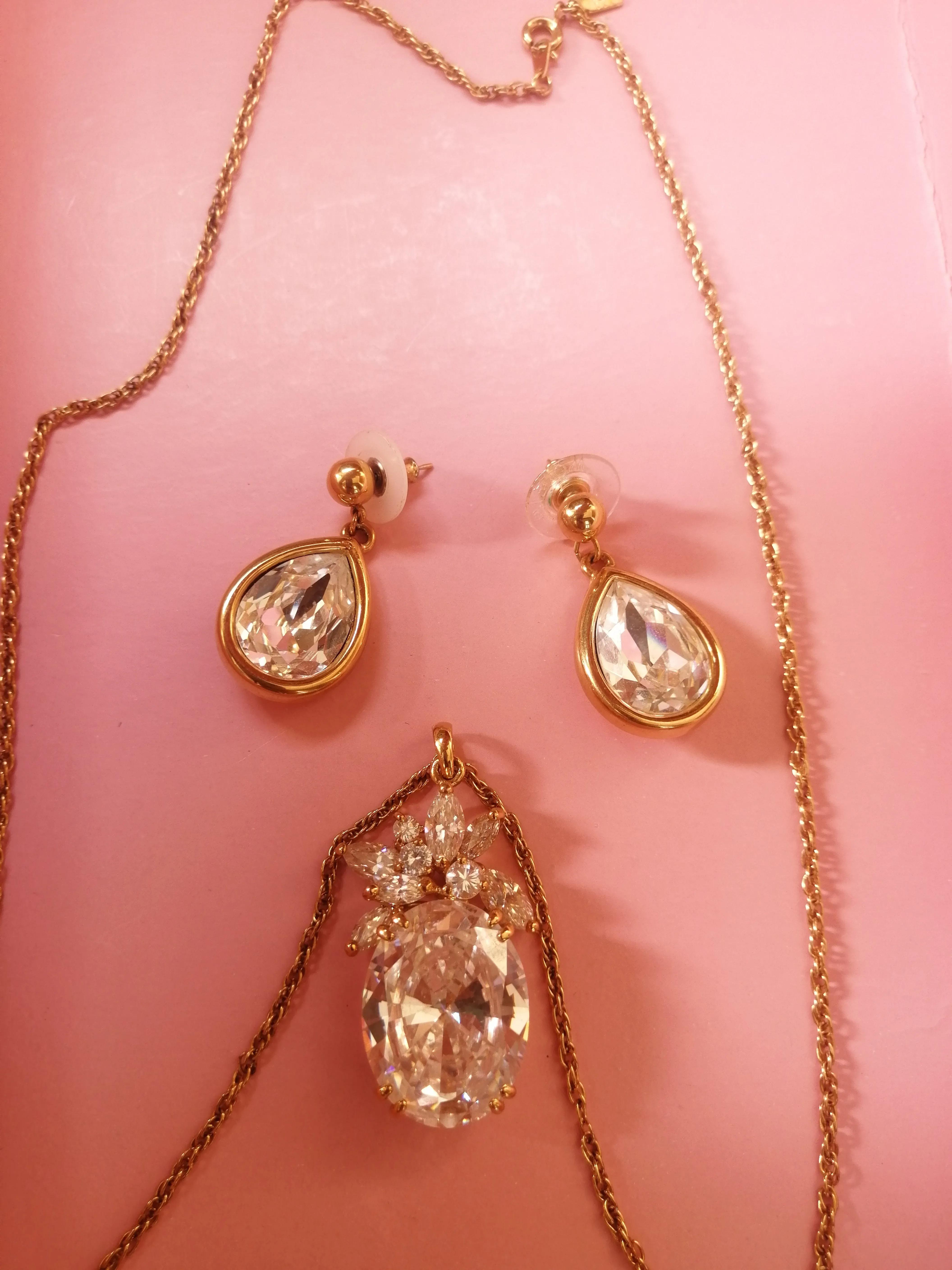 一套珍珠项链耳钉,天然珍珠项链耳环两件套正品