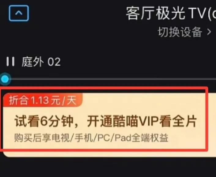 你想投屏吗？请充大会员