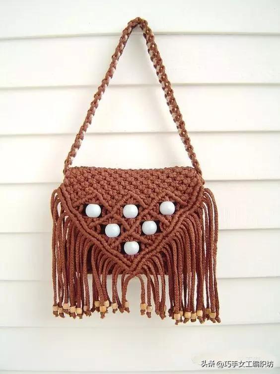 简单绳子编包包不用钩针,棉线绳编包包教程全过程