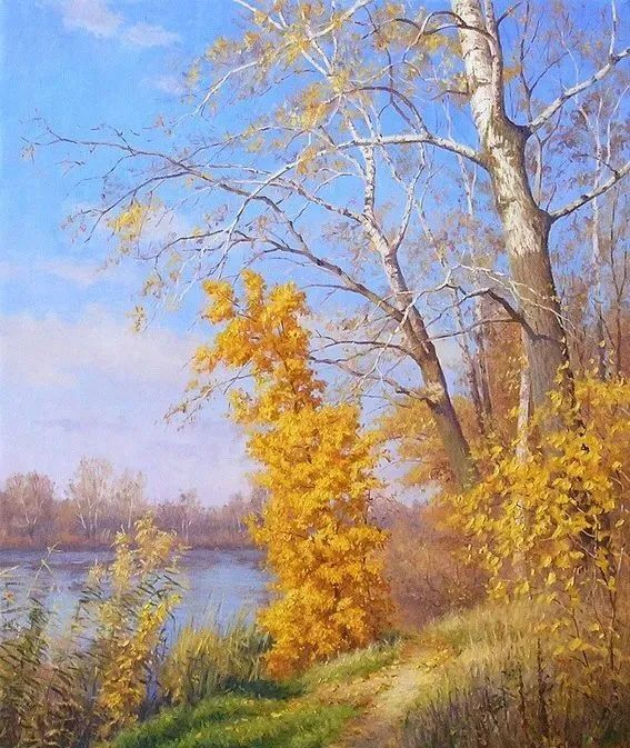 光影很强的油画风景,这油画太美了把光影画到了极致