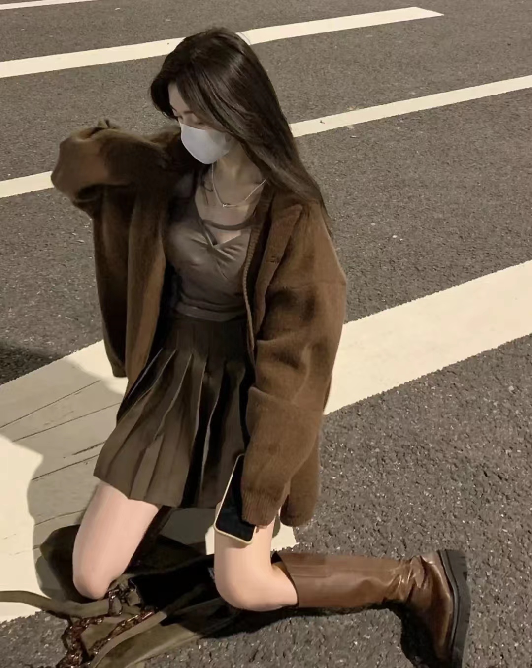 这45套棕色长筒靴穿搭太高级了，显高显瘦显腿长