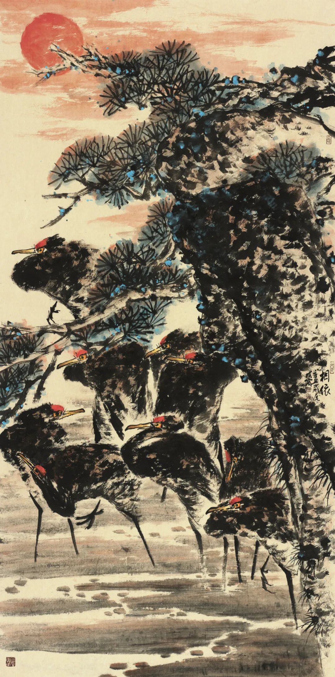 书画作品欣赏花鸟画,书画院重彩写意花鸟