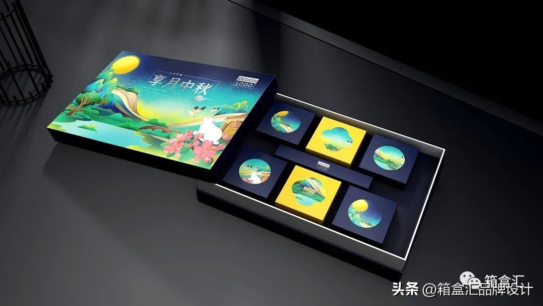 月饼包装设计高级简约,别致精美的月饼图案设计