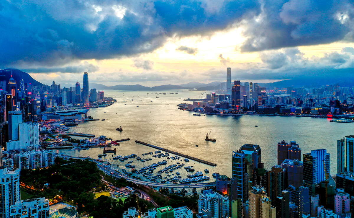 香港维多利亚港和紫荆花广场,香港大都市维多利亚港