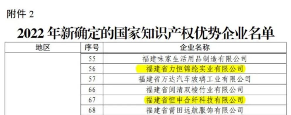 恒申合纤、力恒锦纶获评“2022年度国家知识产权优势企业”