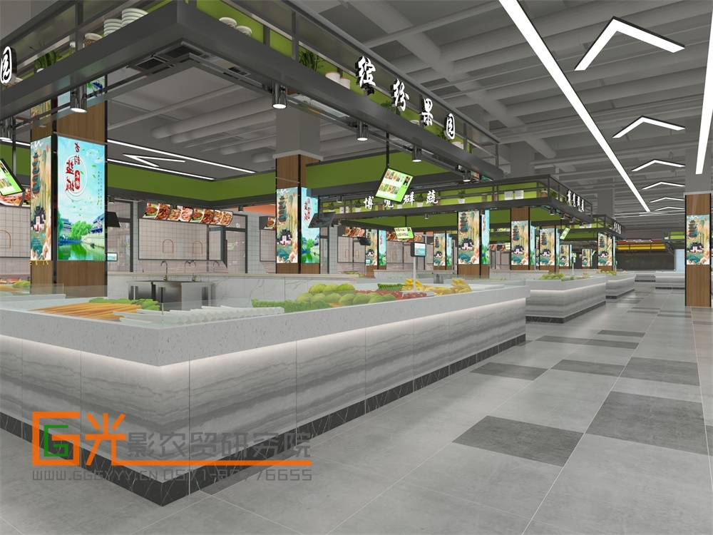 农贸市场水产摊位设计效果图,农贸市场摊位设计平面图