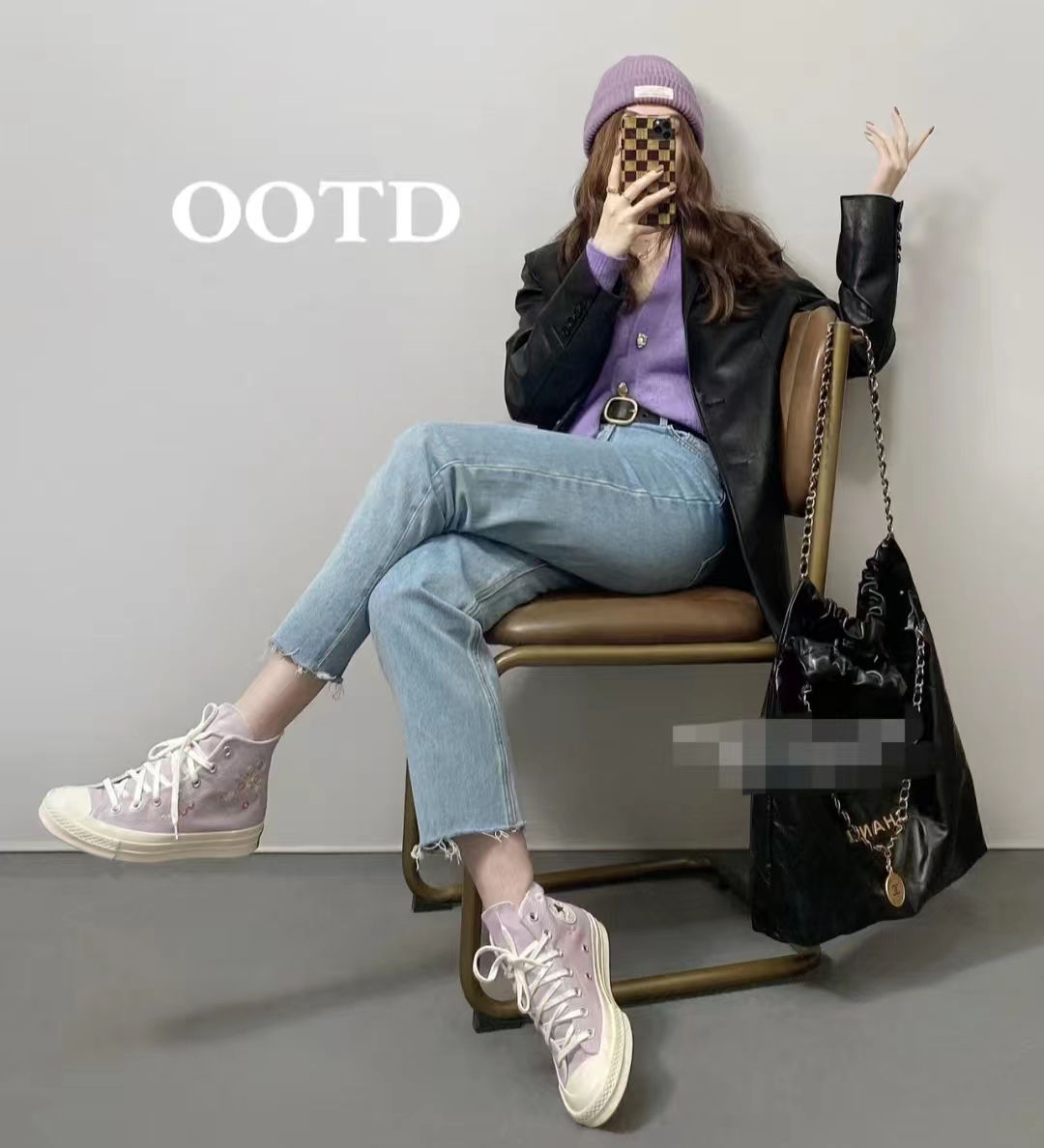 冬季黑色皮衣加棉高级感穿搭,黑色皮衣穿搭女秋冬