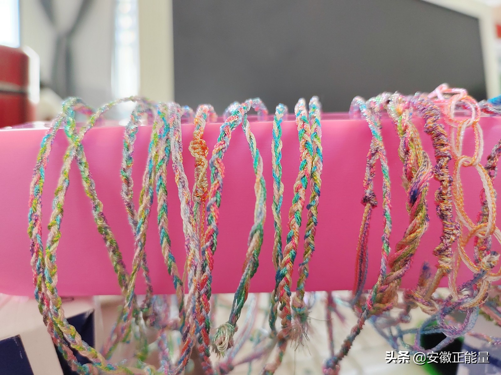 五彩手绳女款端午脚链,带木莲蓬的端午五彩手绳