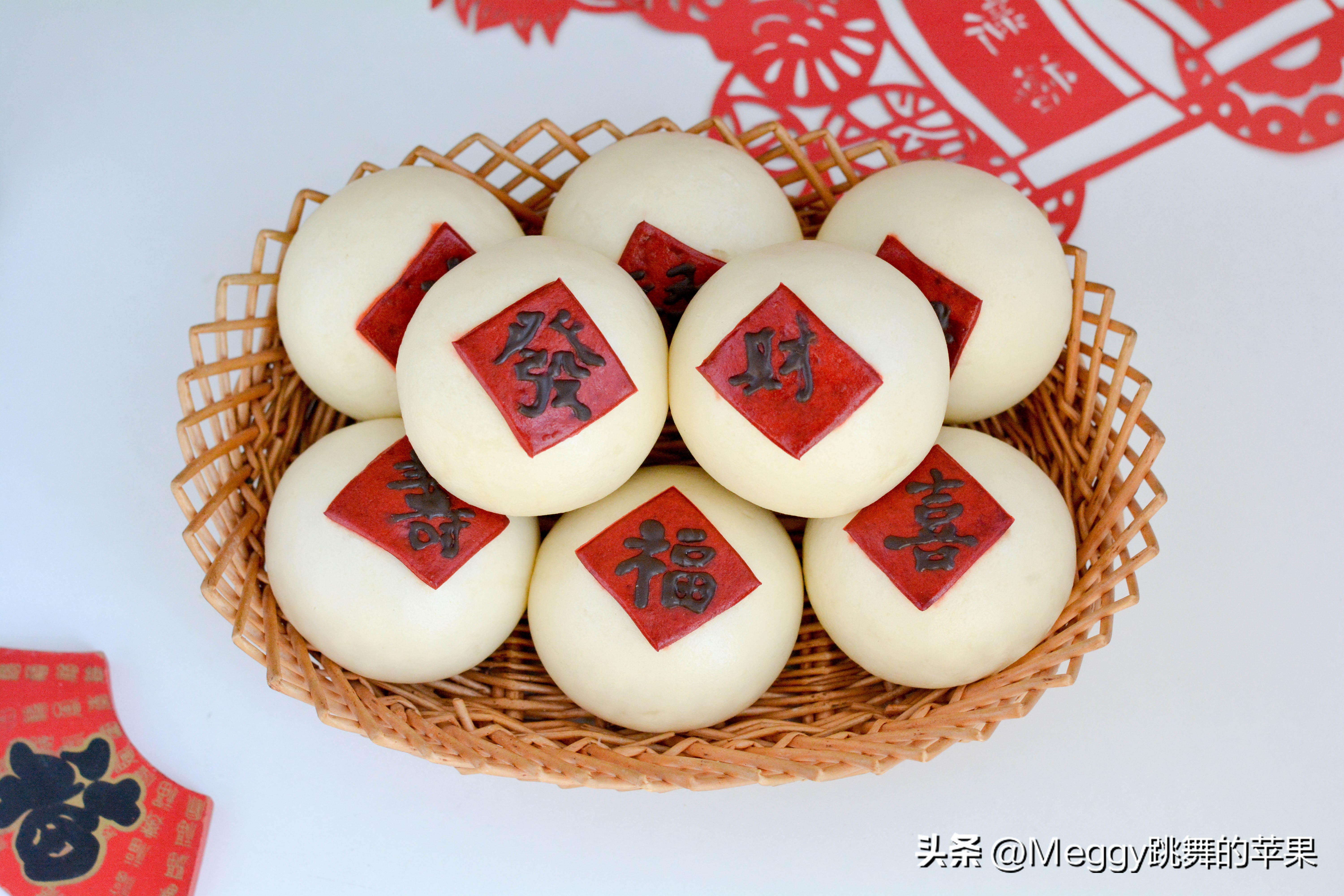 福喜馒头怎么做,花样寿喜馒头