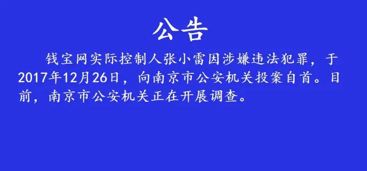 流水500亿涉及2亿人，钱宝网张小雷投案自首，虚假的财富帝国倒塌