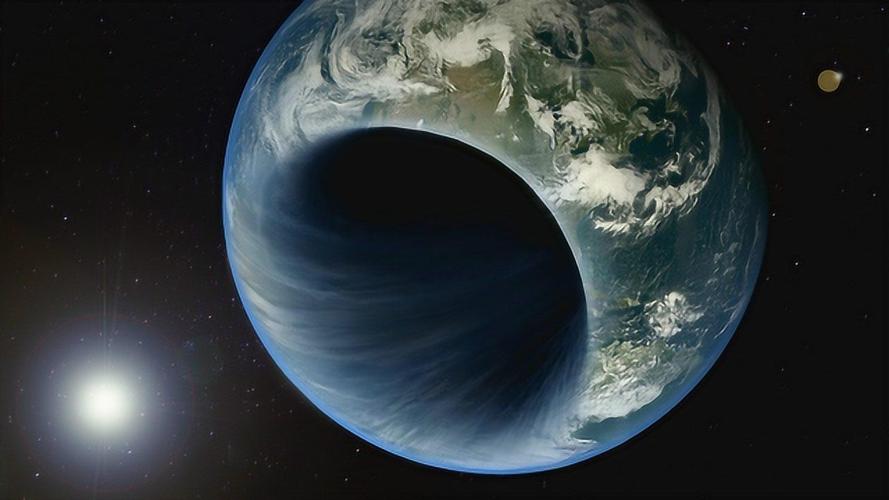 巨大的黑洞吞噬了整个太阳系,地球如果进入了黑洞会变成多大呢