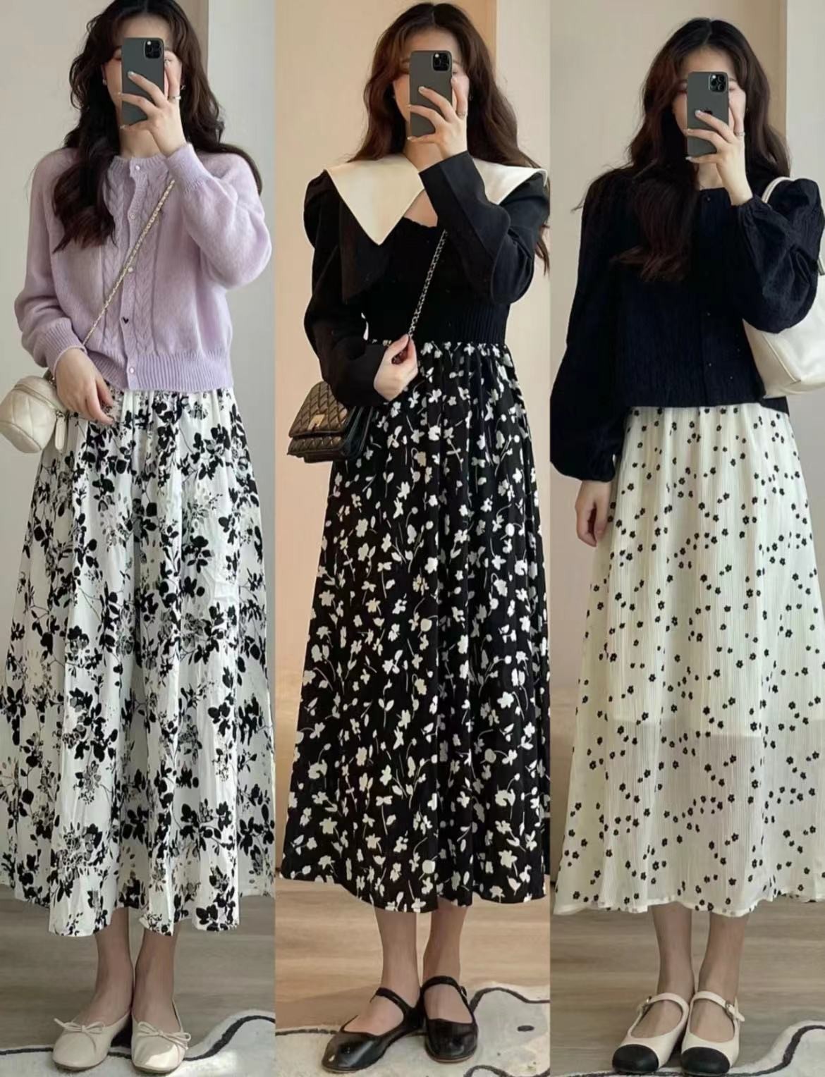 秋半身裙穿搭优雅,初春格子半身裙女生气质穿搭方法