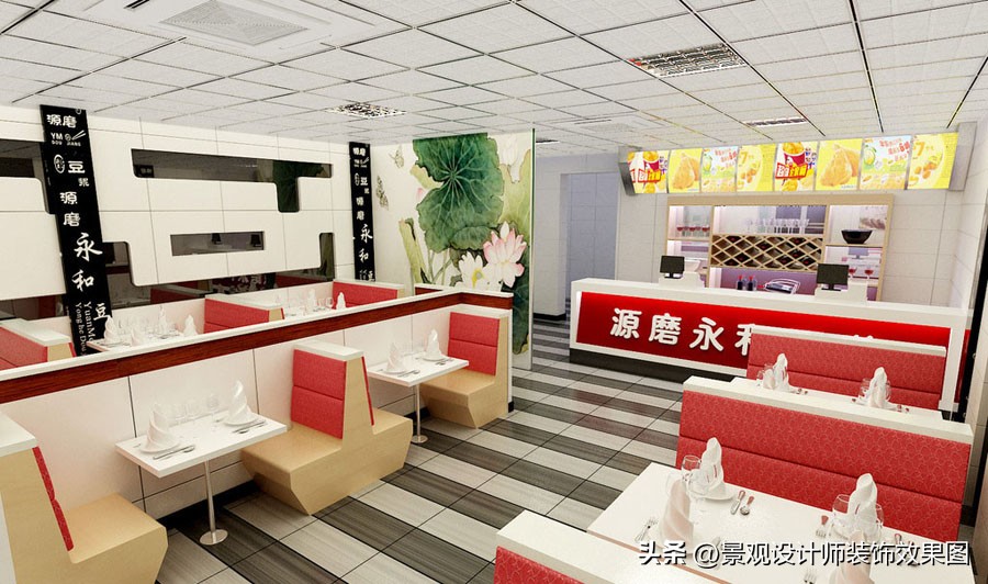 快餐厅设计图纸,快餐厅设计案例效果图