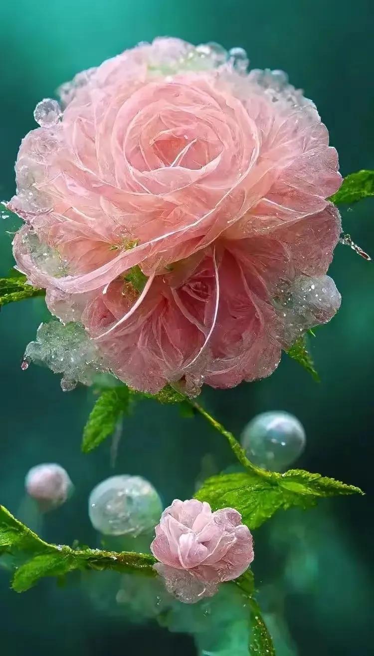 梦幻蓝色水晶花,梦幻玻璃水晶花