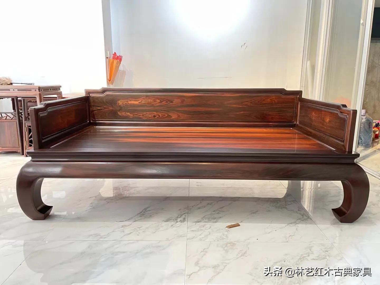 大红酸枝极品明式罗汉床,高端大红酸枝罗汉床