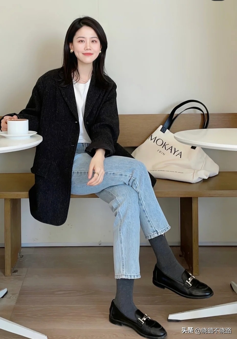 烟管裤搭配毛呢西装外套,西装烟管裤穿搭女春秋搭配高级感