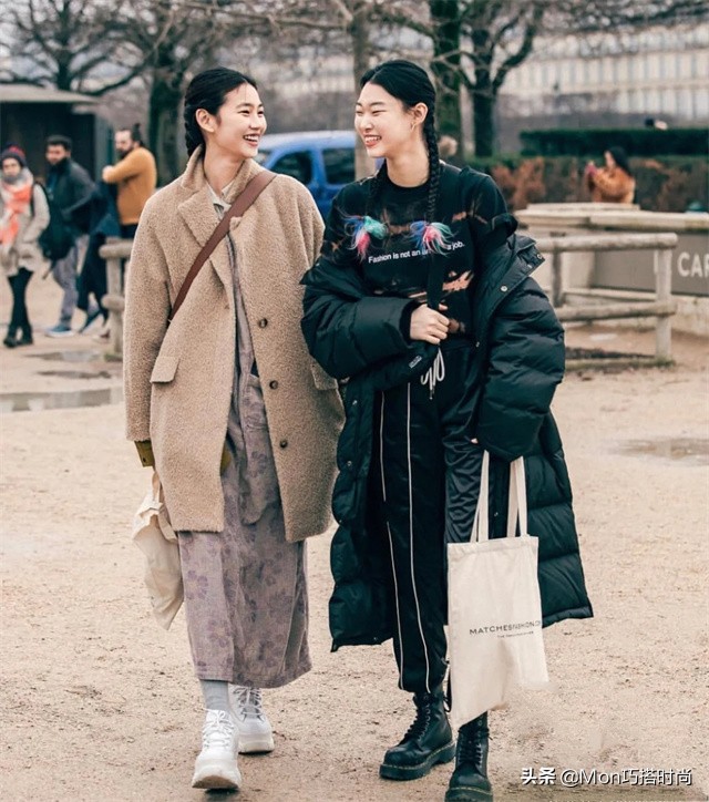 韩国冬季穿搭女高级感,韩国穿搭街拍秋冬羽绒服