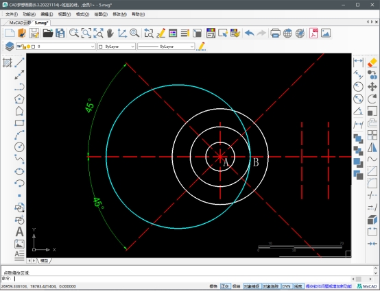 cad教程画重复圆,cad制作圆内基础图形