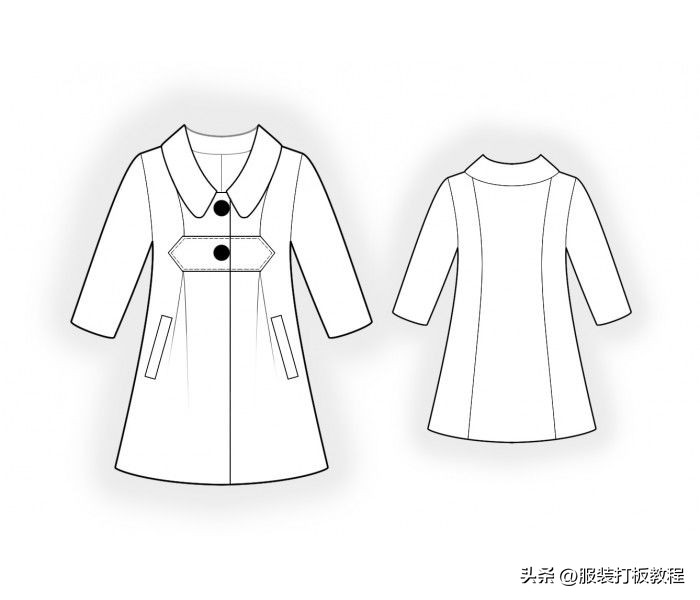 服装设计格子大衣款式图,服装设计风衣效果图