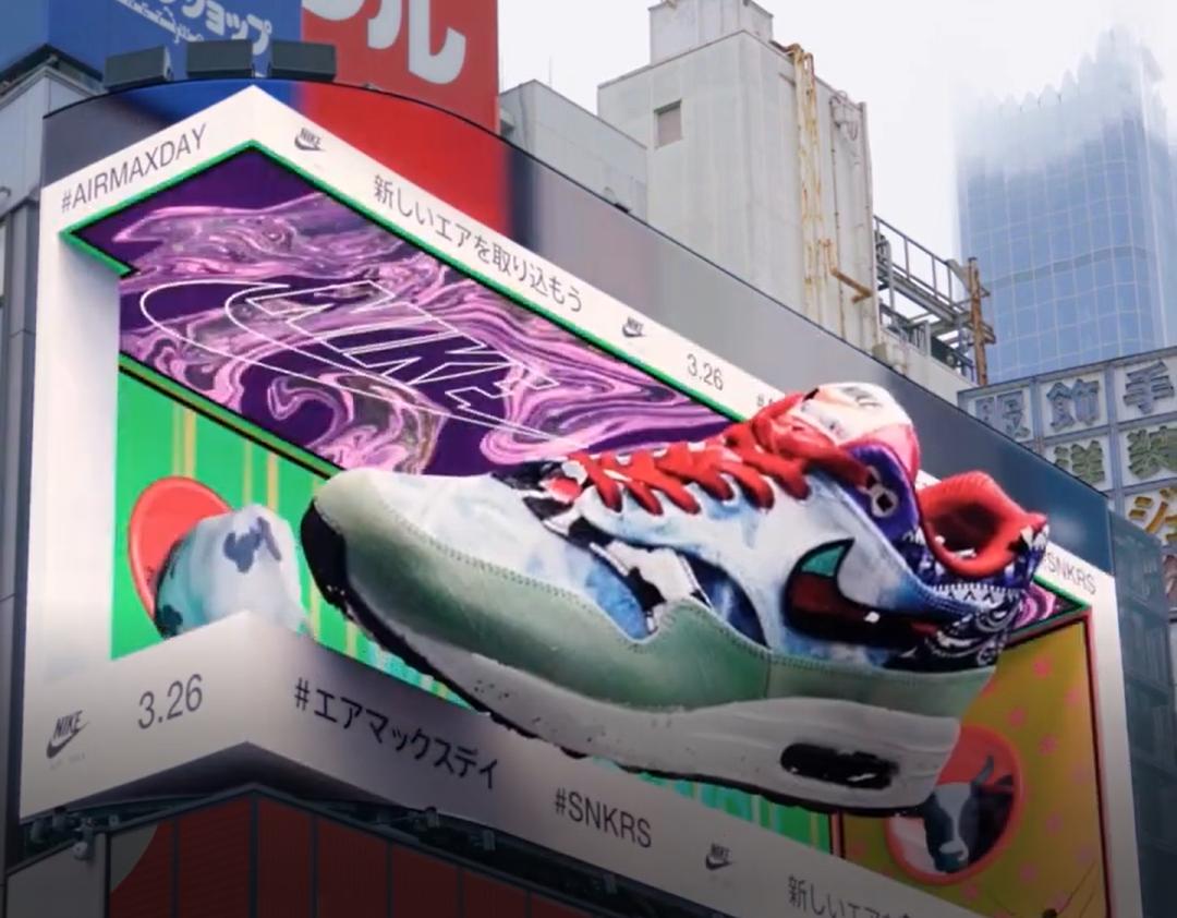 耐克在东京投放一支酷炫的3D广告，纪念35周年