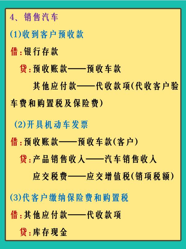 新手面试汽车4S店会计，月薪7000！全靠老会计这套账务处理了