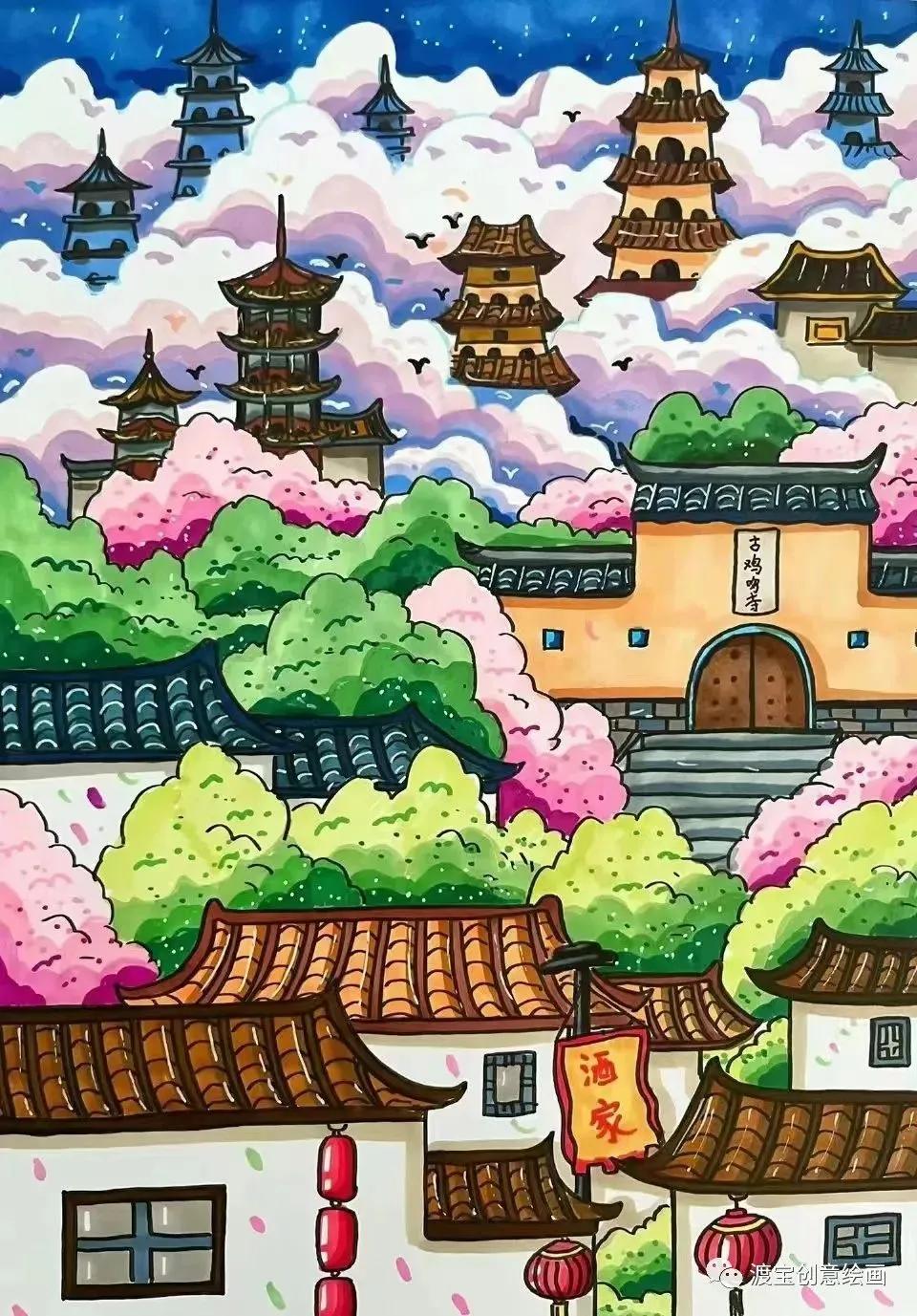 仙气十足的古风画马克笔,马克笔古风诗画