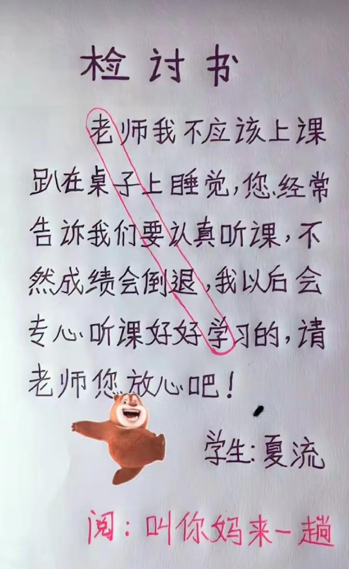 小学生检讨书火了表面诚意满满,雷人的检讨书中学生