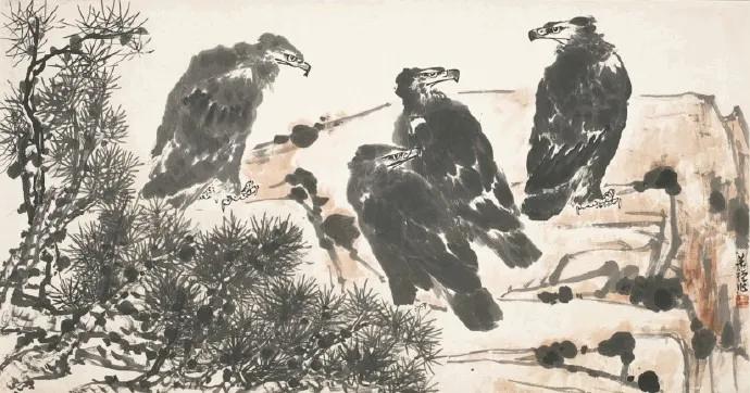 国画大师李苦禅一步一步教你画“四绝神鹰”，经典好学