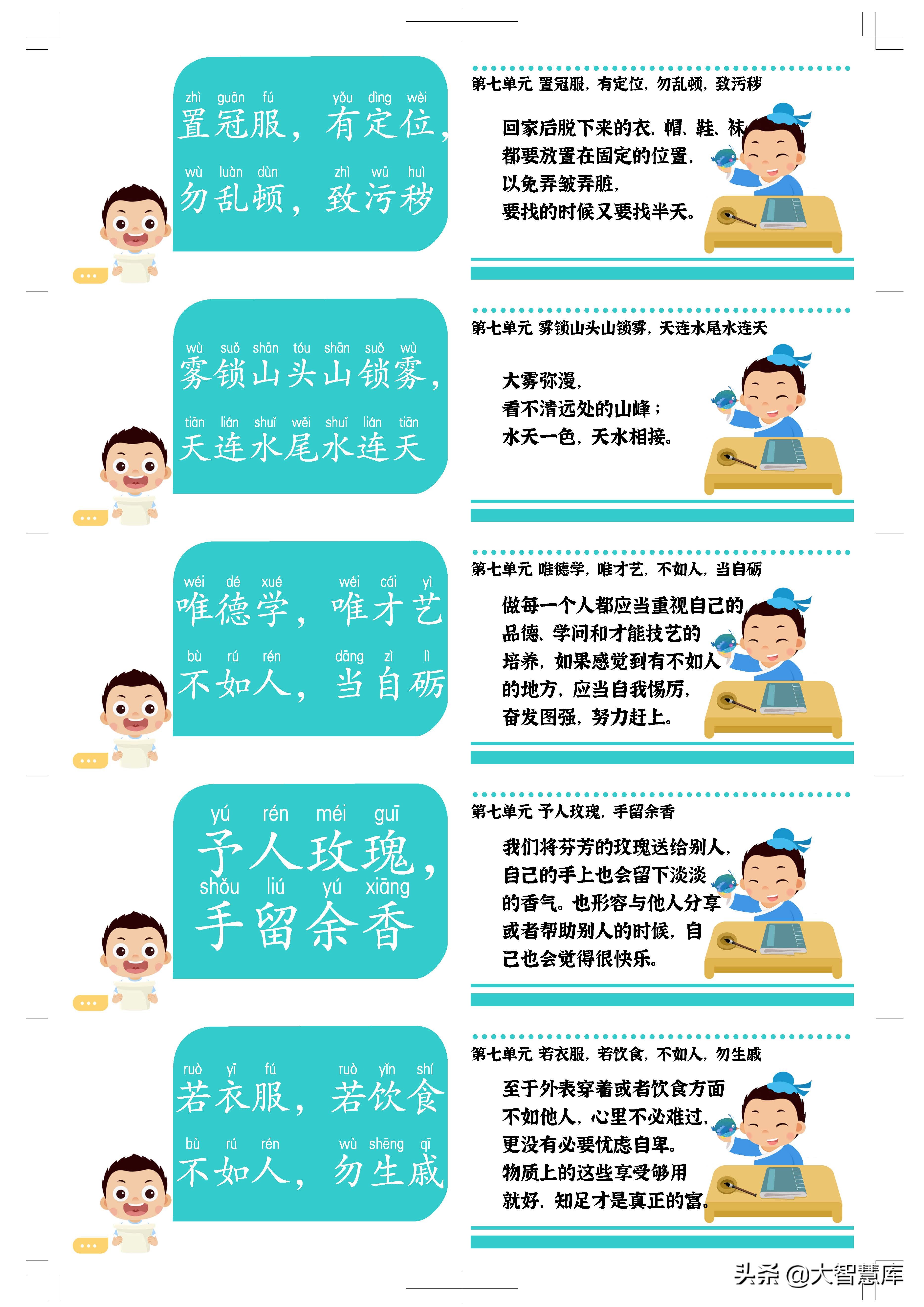 语文老师亲手整理绘制谚语小古文240句卡片，深受全班同学喜爱