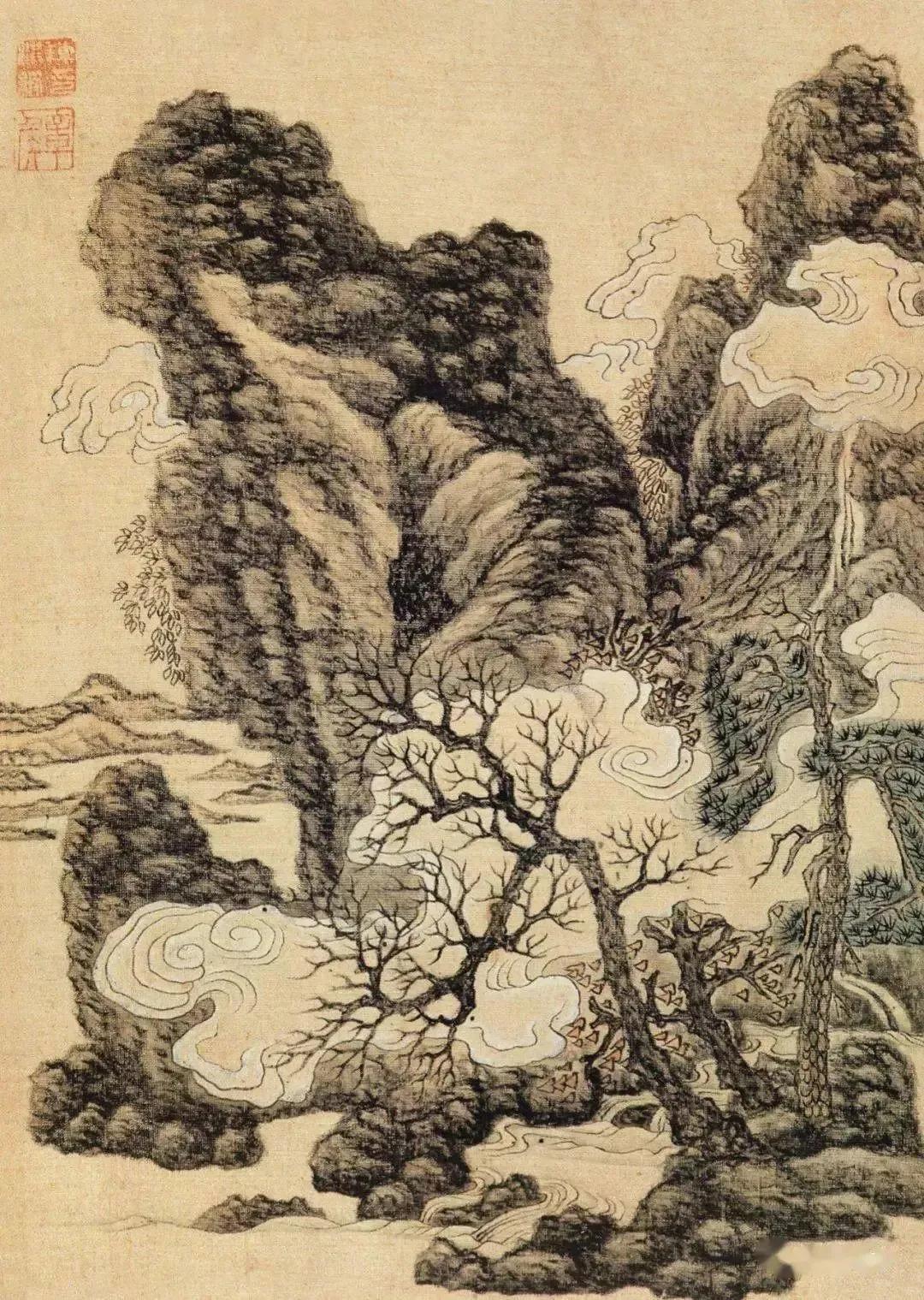 明陈洪绶人物山水花鸟册,陈洪绶明山水高士花鸟册页