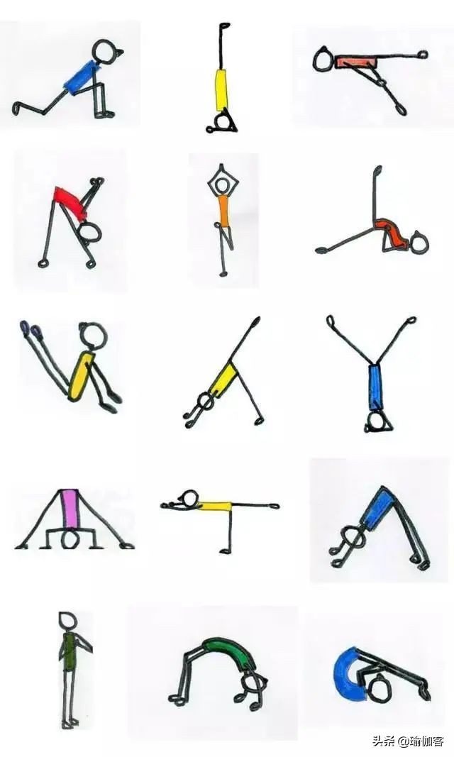 基础哈他瑜伽排课体式小人图,瑜伽体式小人图全套