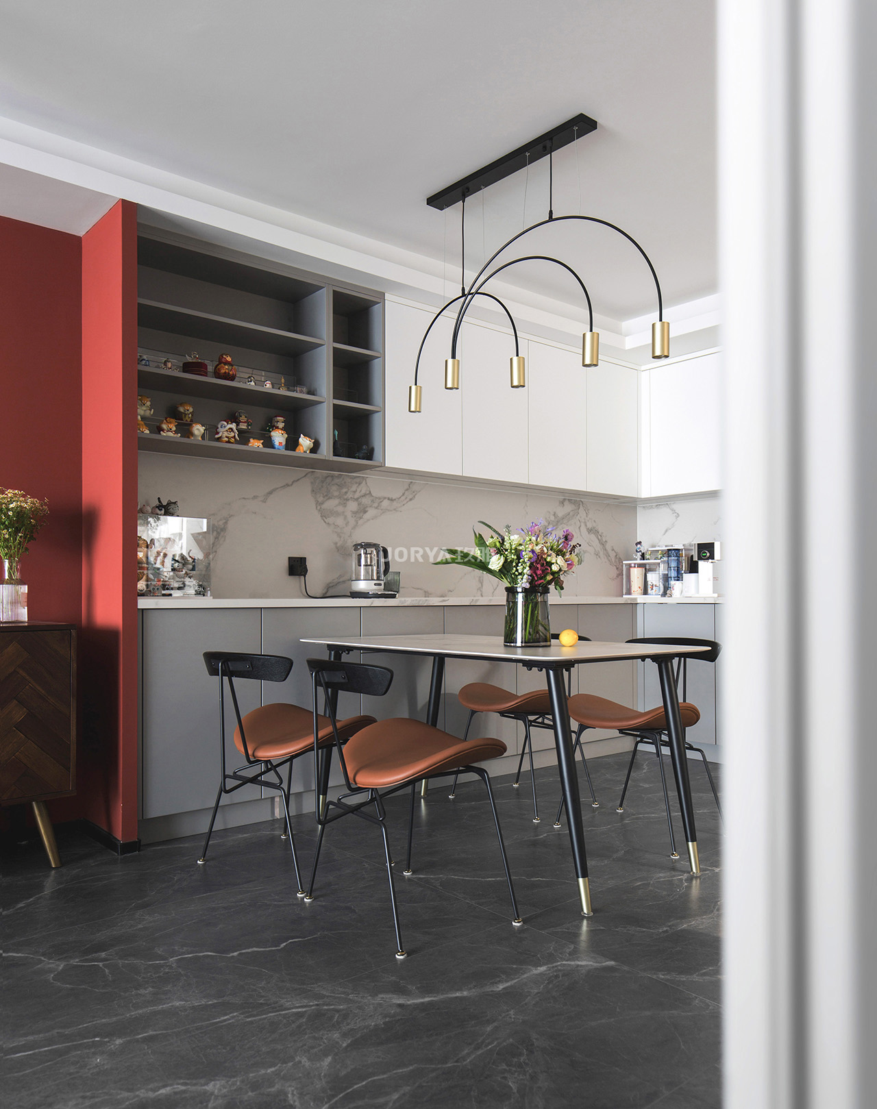 餐厅改造西厨吧台,餐厅变开放式书房法式