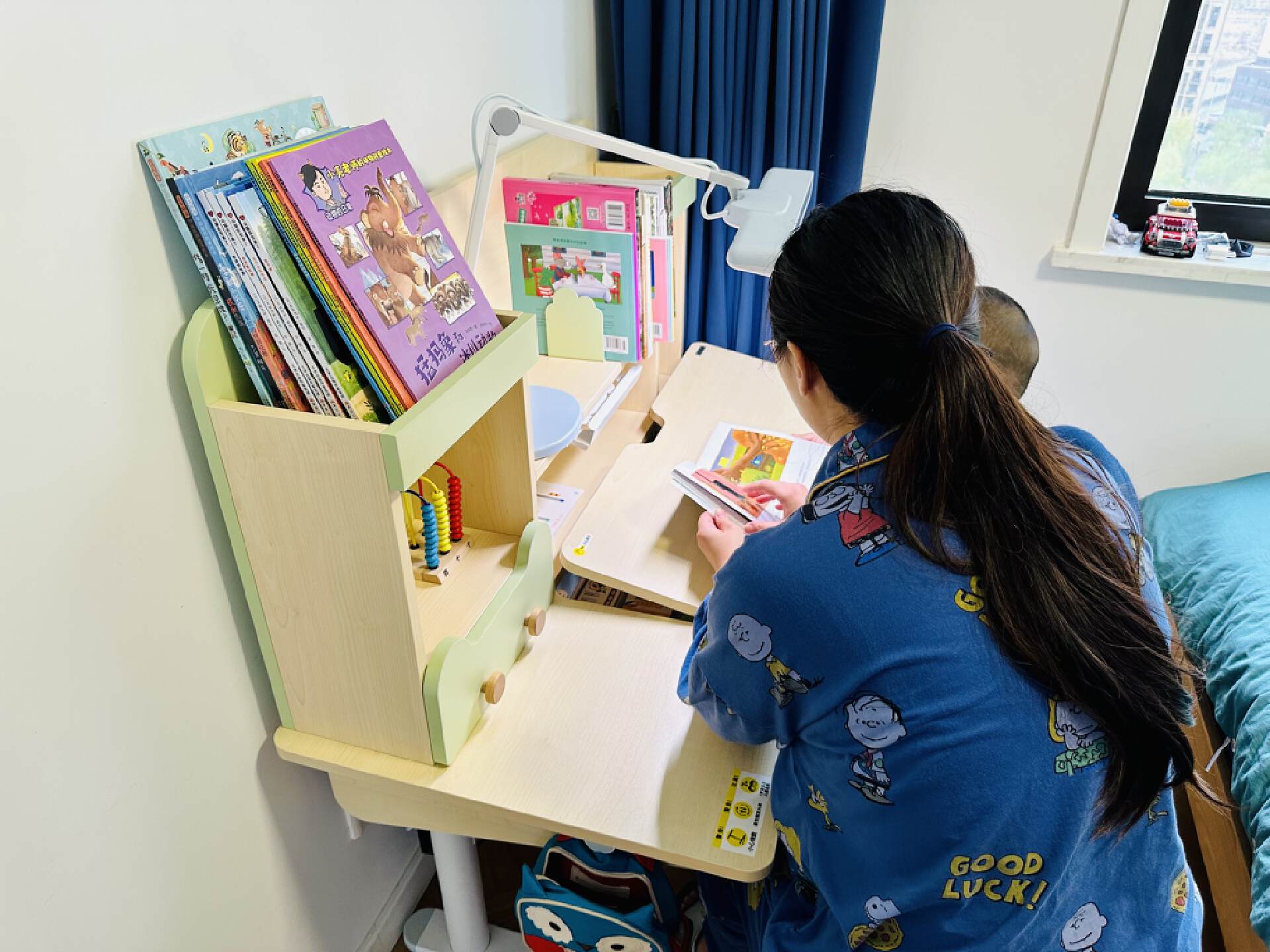 乐歌升降桌ec5蓝色,乐歌EC2电动升降学习桌