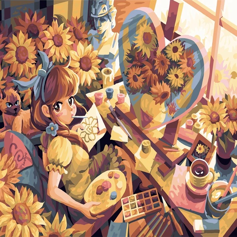 数字油画蓝鸽,蓝猫数字油画