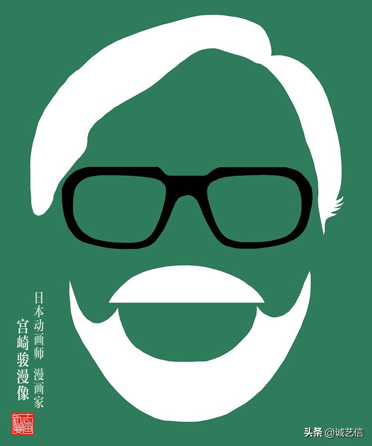 动画大师宫崎骏肖像漫画
