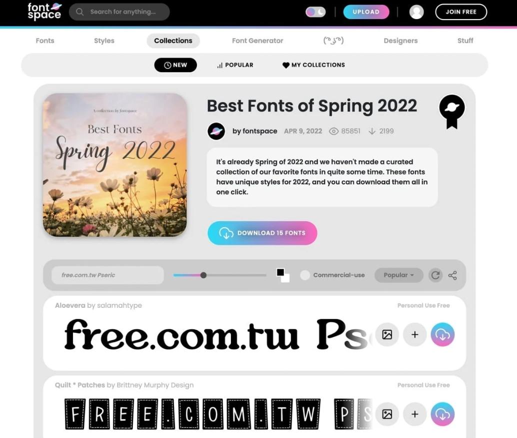 永久免费商用的英文字体,100款免费英文字体