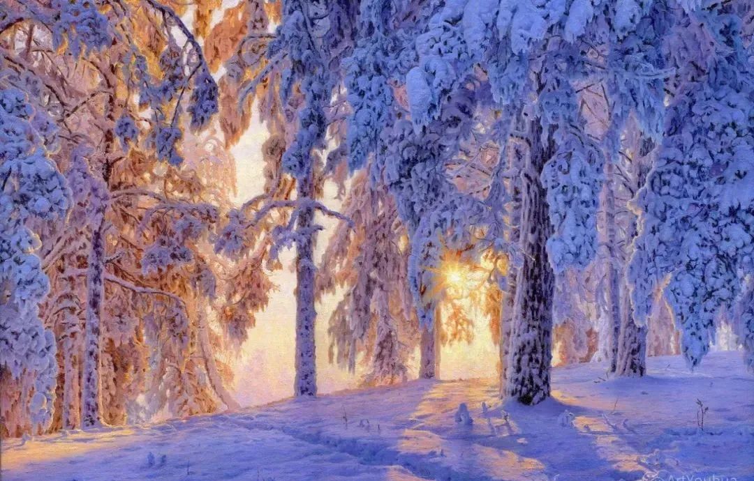 光影很强的油画风景,这油画太美了把光影画到了极致