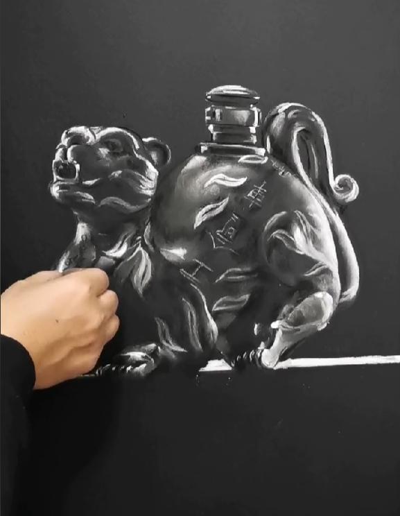 福建一老师粉笔画经典作品图片,福建中学老师粉笔画