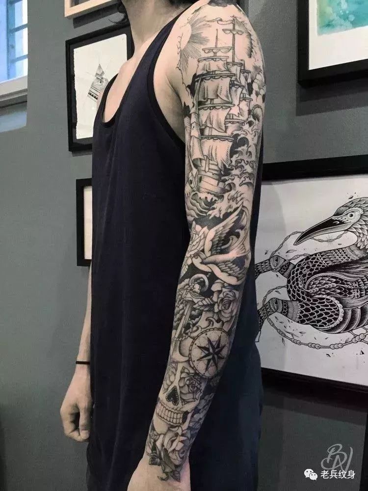 花臂纹身彩臂,花臂一次性纹好还是分次纹好