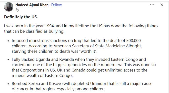 美国知乎：谁才是恶霸？中国还是美国？韩裔美国人醒悟向中国道歉