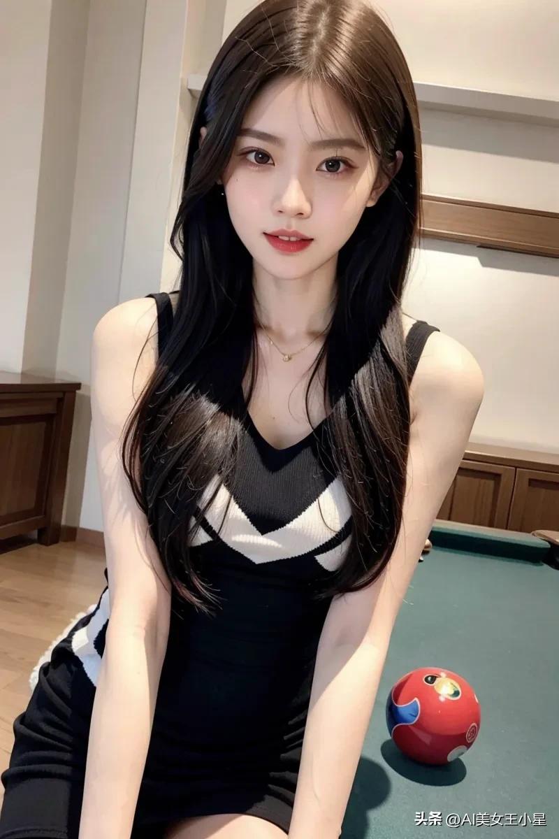 台球厅漂亮女孩,桌球的美丽女孩