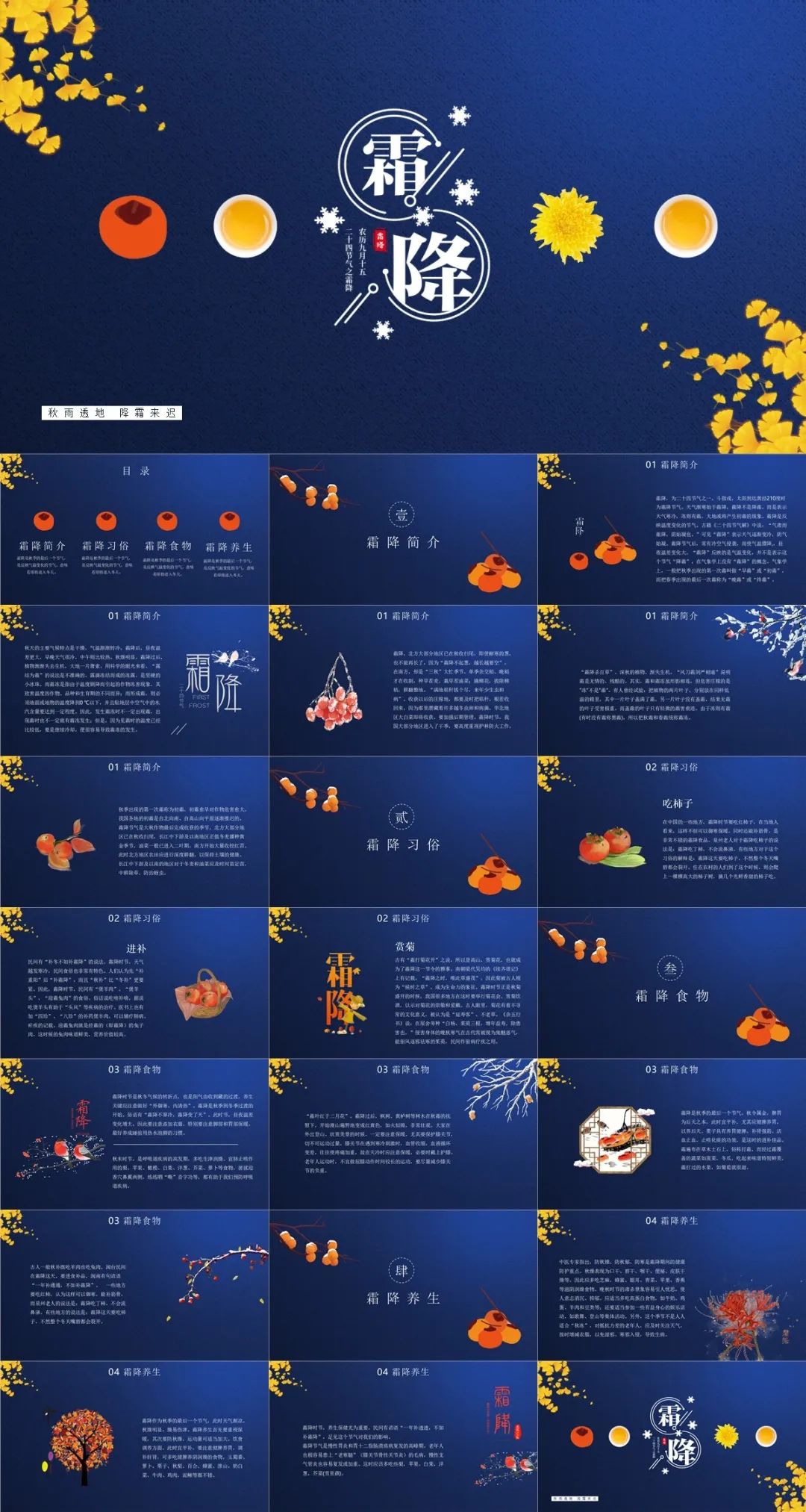 有关霜降节ppt模板,中班霜降节气ppt