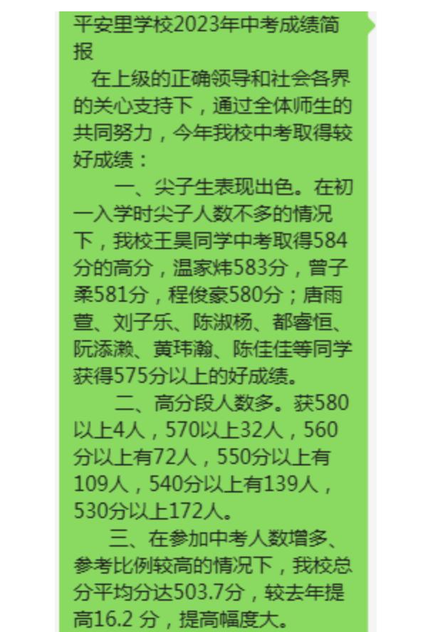 2023年深圳中考各学校指标,七里中学2023年中考喜报