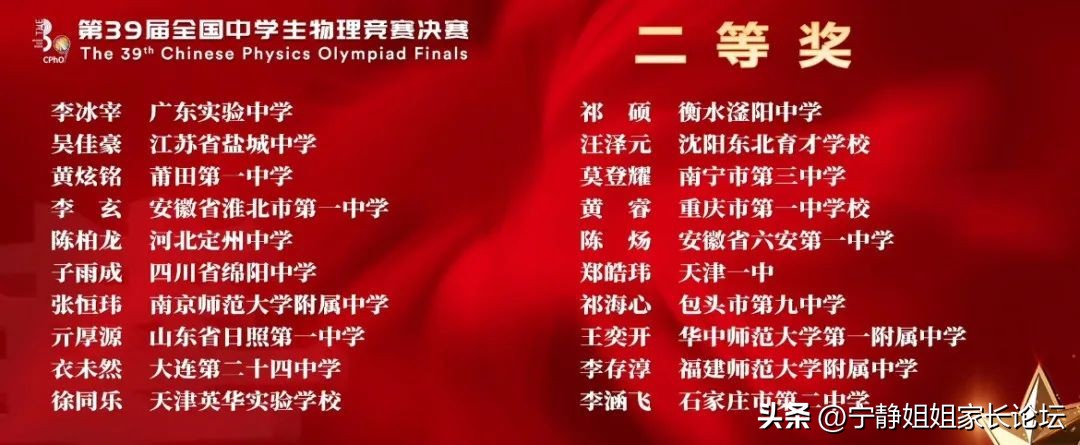 江苏省第39届物理竞赛名单,第39届全国中学生物理竞赛